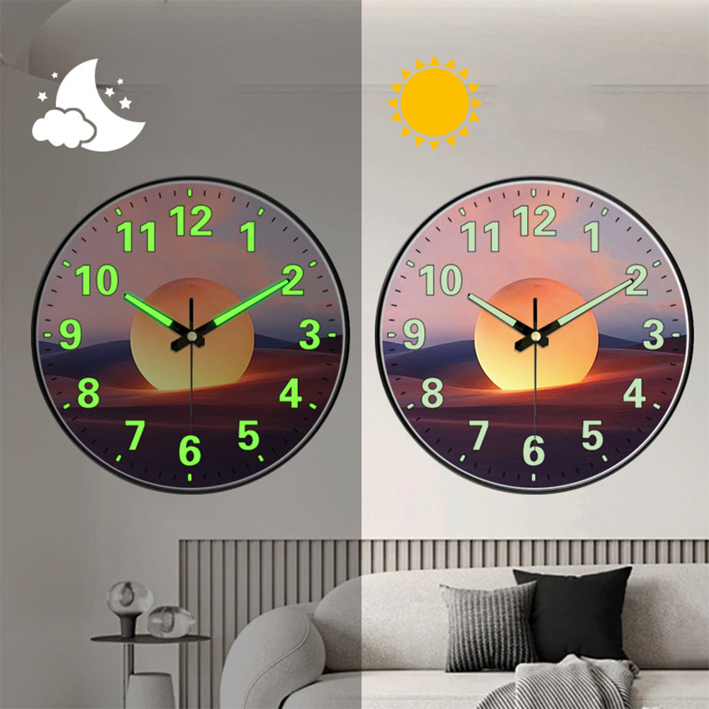 Luxury Lifestyle Dark - Horloge murale lumineuse de Style naturel,