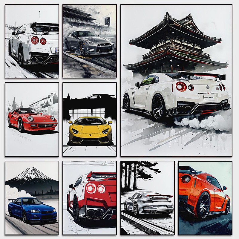 Luxury Lifestyle Japan - Affiche d'art mural de supercar de